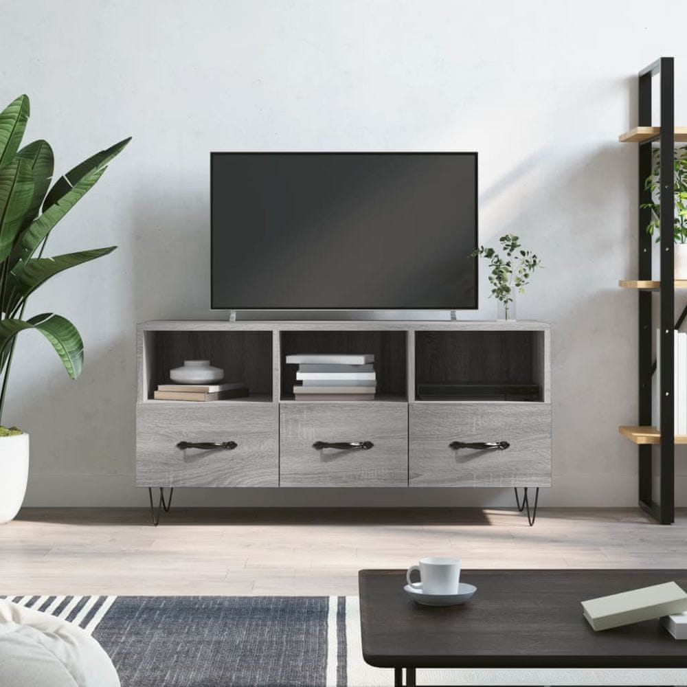 Vidaxl TV skrinka sivý dub sonoma 102x36x50 cm kompozitné drevo
